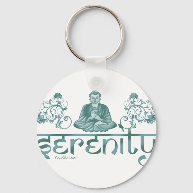serenity meditation green keychain (Front)