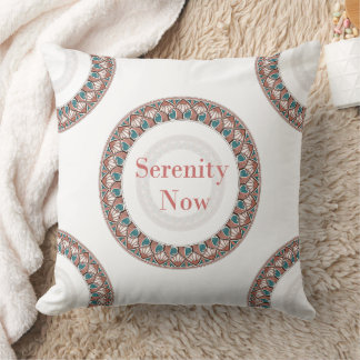 Serenity Now Soft Mandala Throw Pillow
