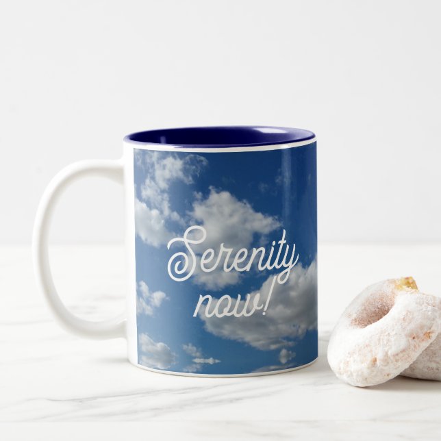 Serenity now! Two-Tone coffee mug (With Donut)