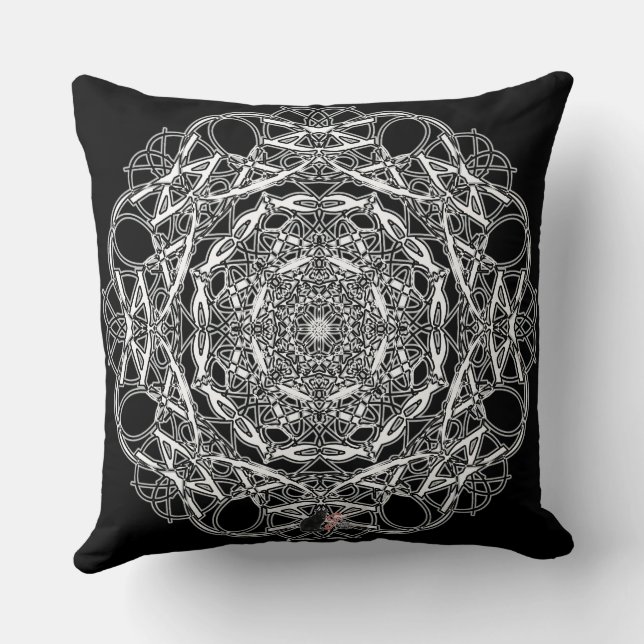 Serenity Octa Glyph Throw Pillow (Back)