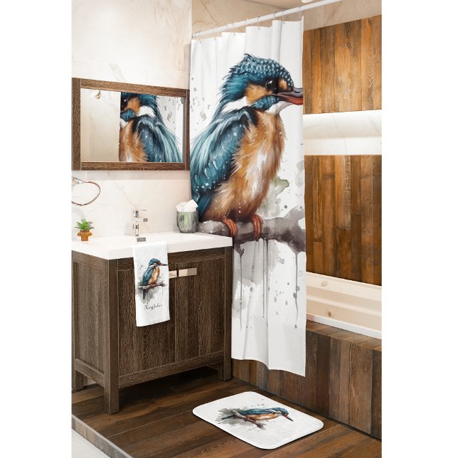 Serenity of the Kingfisher Bath Mat (Creator Uploaded)