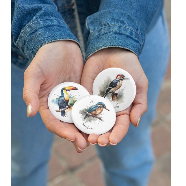 Serenity of the Kingfisher, customizable 1 Inch Round Button (Creator Uploaded)