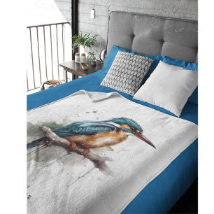 Serenity of the Kingfisher Fleece Blanket