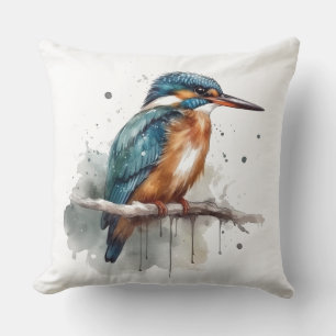 Serenity of the Kingfisher Throw Pillow