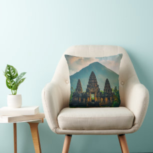 Serenity of the Sacred Temple Throw Pillow