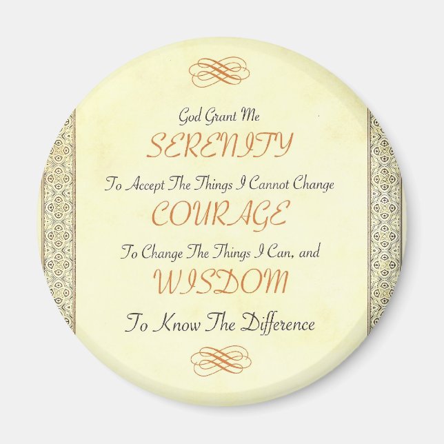 Serenity Poem with Gold Border Magnet (Front)
