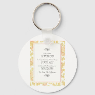 Serenity Poem with Rose Border Keychain
