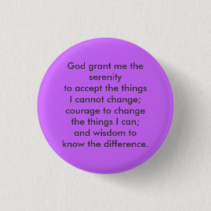 Serenity prayer 1 inch round button