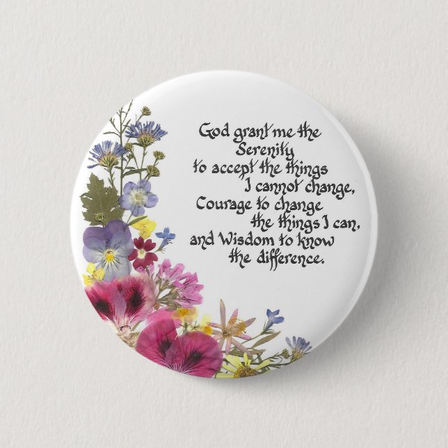 Serenity Prayer 2 Inch Round Button (Front)