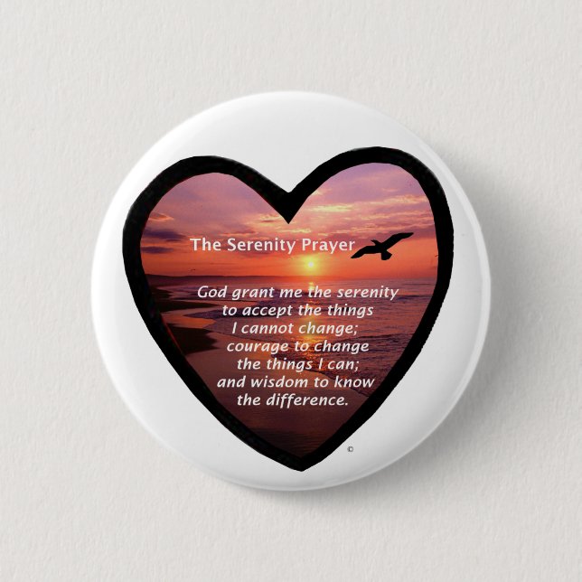 Serenity Prayer 2 Inch Round Button (Front)