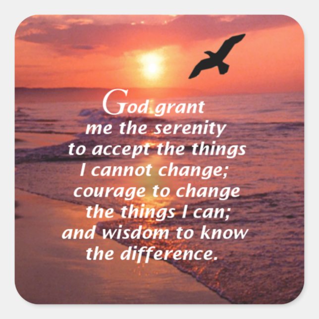Serenity Prayer 3 Square Sticker (Front)
