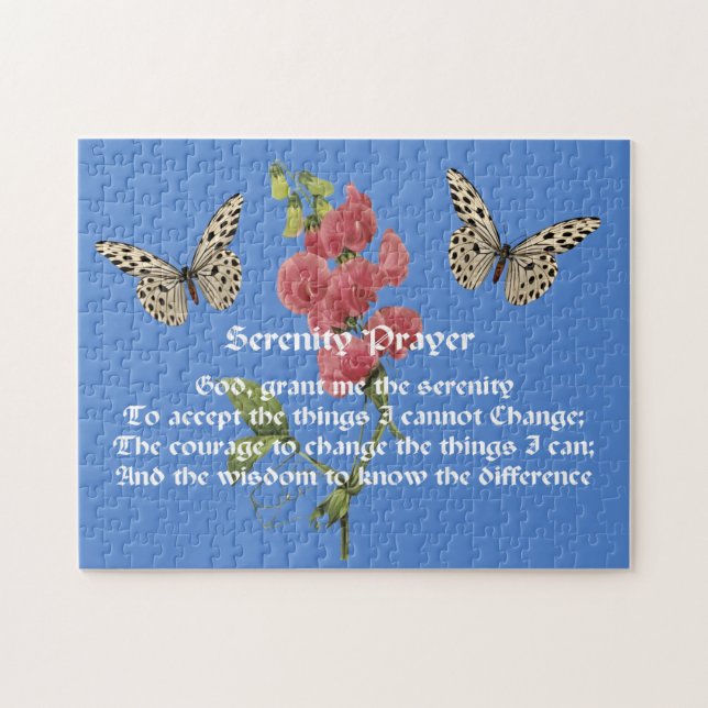 Serenity Prayer And Butterfly Inspirational Jigsaw Puzzle (Horizontal)