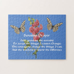 Serenity Prayer And Butterfly Jigsaw Puzzle