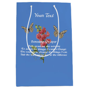 Serenity Prayer And Butterfly     Medium Gift Bag