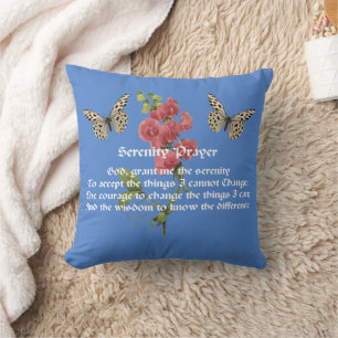 Serenity Prayer And Butterfly     Throw Pillow