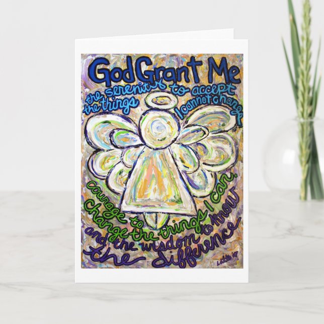 Serenity Prayer Angel Art Greeting or Note Cards (Front)