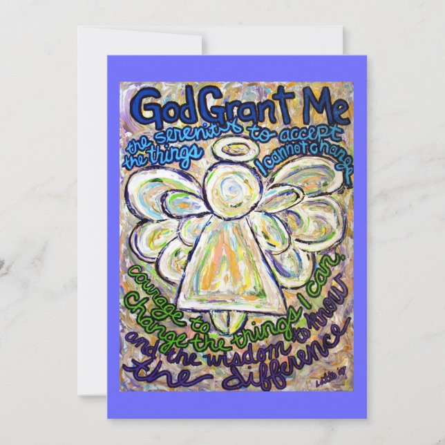 Serenity Prayer Angel Art Invitation ou Invitation (Devant)