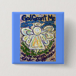 Serenity Prayer Angel Art Painting Pin