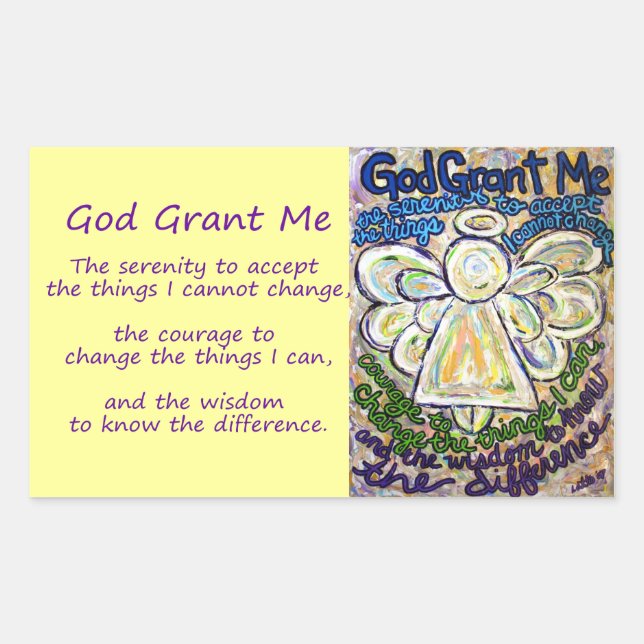 Serenity Prayer Angel Art Painting Stickers (Front)