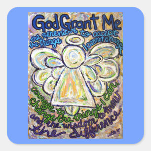 Serenity Prayer Angel Art Painting Stickers