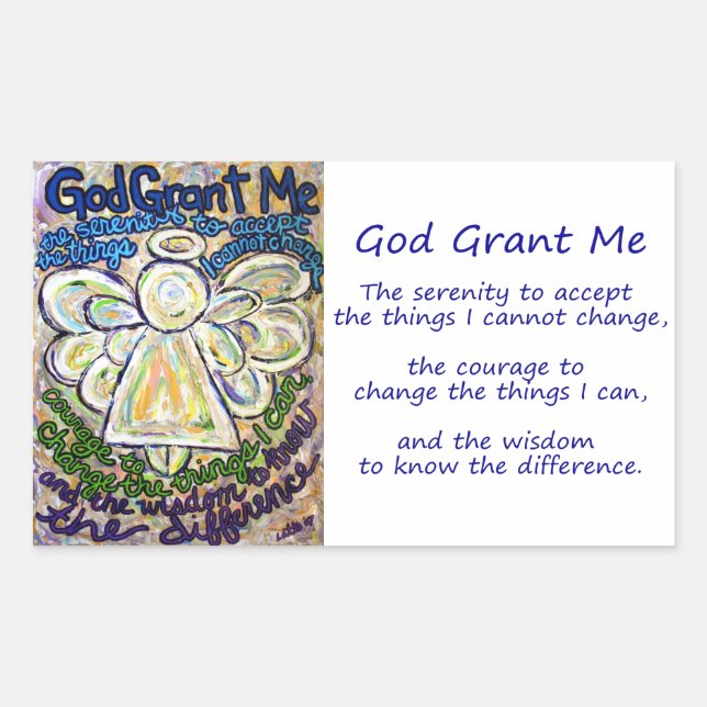 Serenity Prayer Angel Art Painting Stickers (Front)