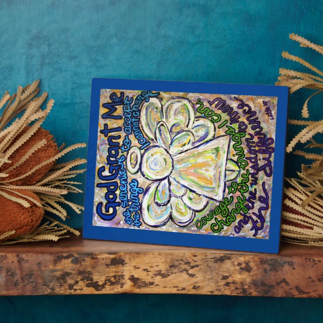 Serenity Prayer Angel Painting Art Plaque (Side)