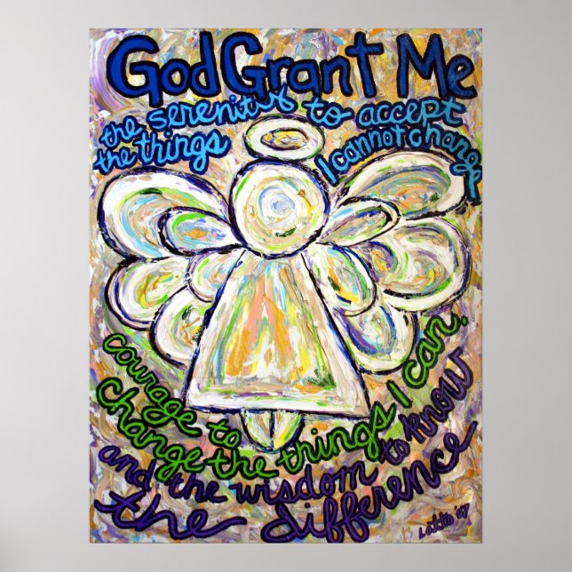Serenity Prayer Angel Painting Poster Art Print (Front)