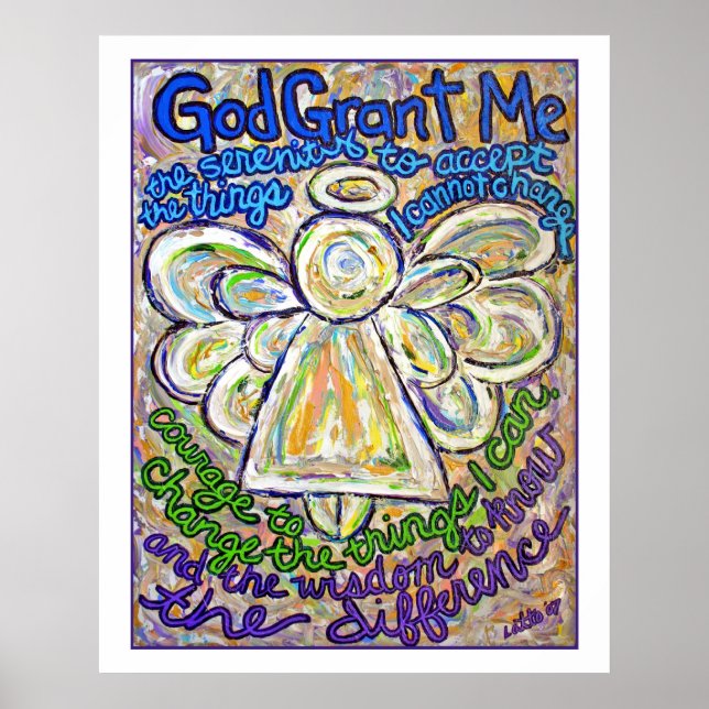 Serenity Prayer Angel Poster (White Edge) (Front)