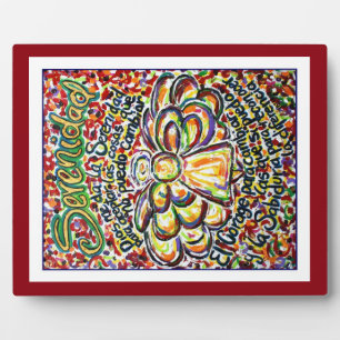 Serenity Prayer Angel (Spanish Painting Art Plaque