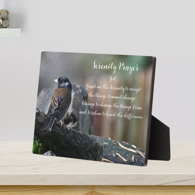 Serenity Prayer Bird on Branch Photo Plaque (In Situ)