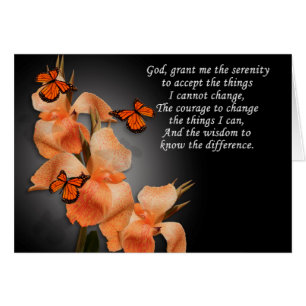 Serenity prayer blank note card.