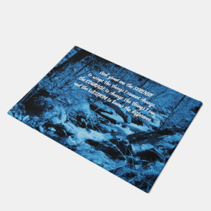 Serenity Prayer Blue Flowing Brook Inspirational Doormat