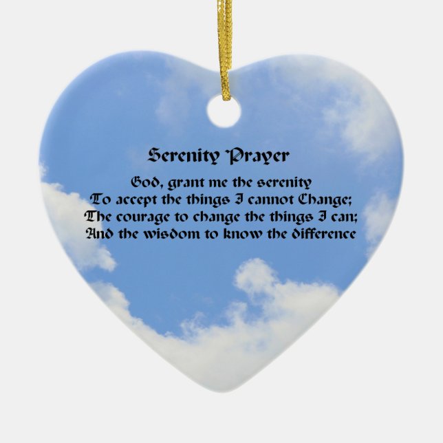 Serenity Prayer Blue Sky Inspirational  Ceramic Ornament (Front)