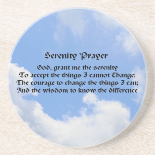 Serenity Prayer Blue Sky Inspirational Coaster