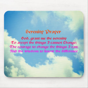 Serenity Prayer Blue Sky Inspirational Mouse Pad