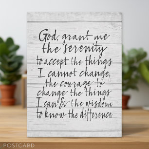 Serenity Prayer - Bounce Calligraphy Script Modern Postcard
