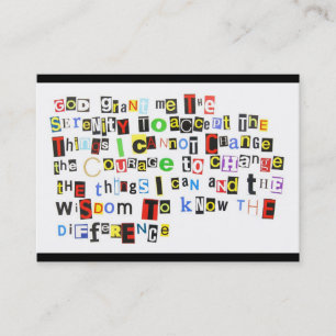 Serenity Prayer Business Card