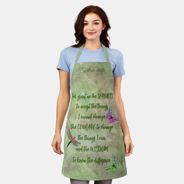 Serenity Prayer Butterfly Inspirational  Apron (Worn)