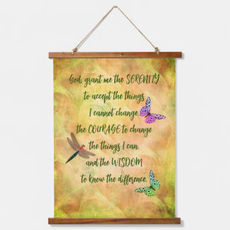 Serenity Prayer Butterfly Inspirational   Hanging Tapestry