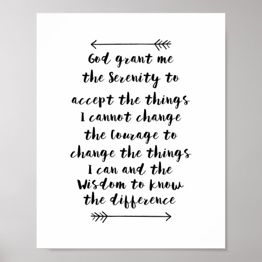 serenity prayer calligraphy print zazzleca