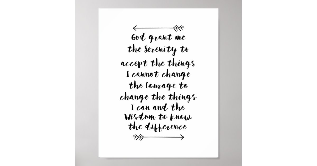 serenity prayer calligraphy print zazzleca