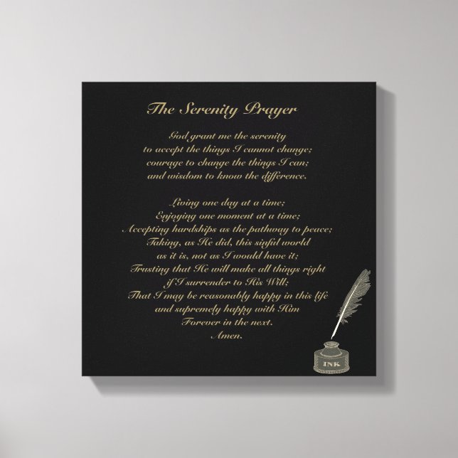 Serenity Prayer Canvas Print Customizable (Front)