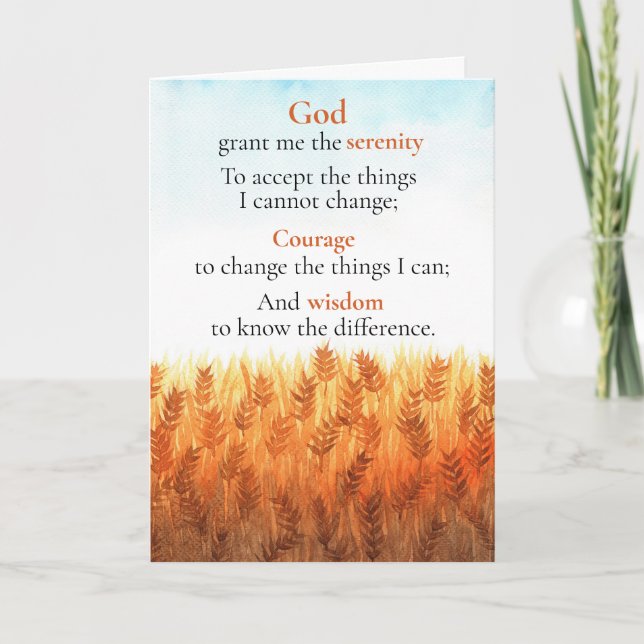 Serenity Prayer Card (Front)