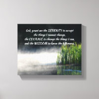 Serenity Prayer Cattails In Mist Inspirational 