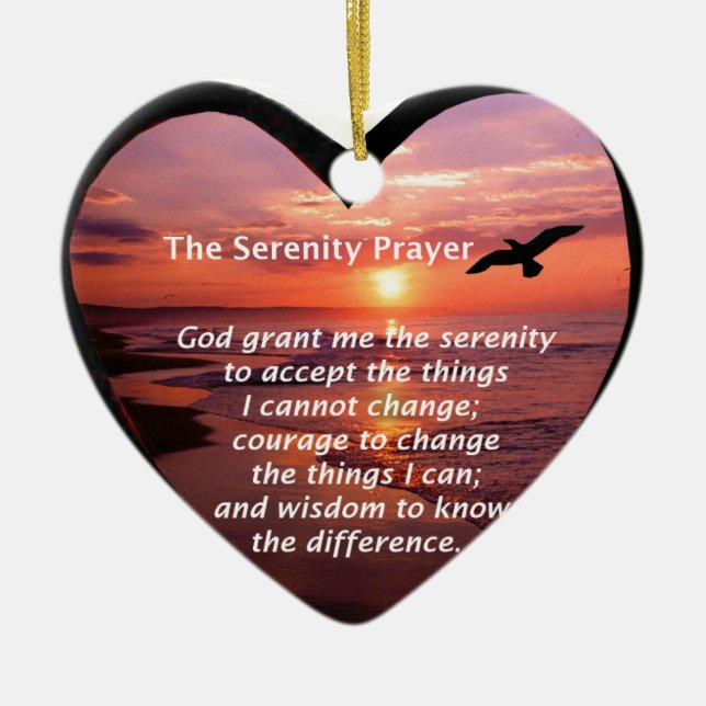 Serenity Prayer Ceramic Ornament (Front)