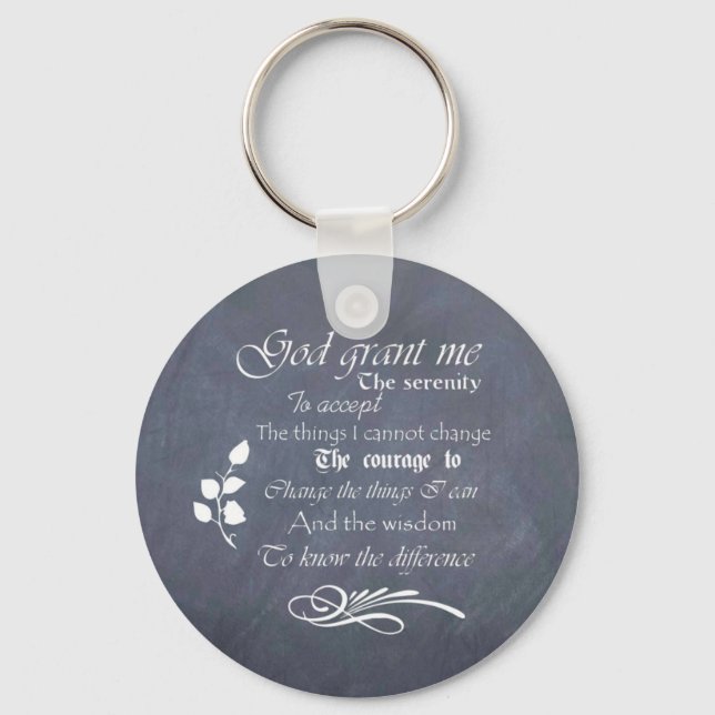 Serenity Prayer Chalkboard Gifts - trendy vintage Keychain (Front)