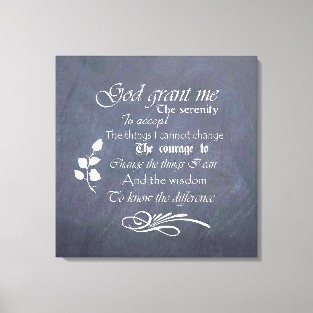 Serenity Prayer chalkboard Wall Art, choose size Canvas Print (Front)