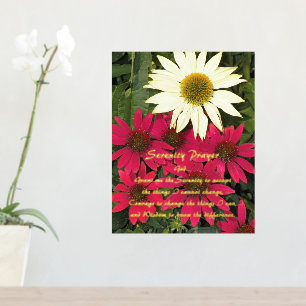Serenity Prayer Coneflowers Floral Foil Prints