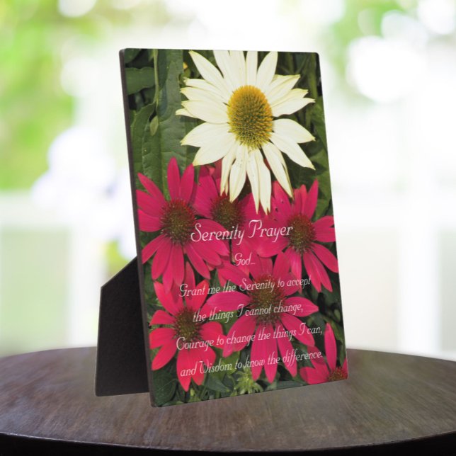 Serenity Prayer Coneflowers Floral Plaque (In Situ)