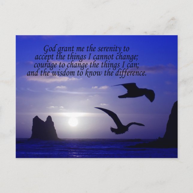 serenity prayer double bird blues postcard (Front)